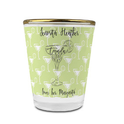 Margarita Lover Glass Shot Glass - 1.5 oz - with Gold Rim - Single (Personalized)