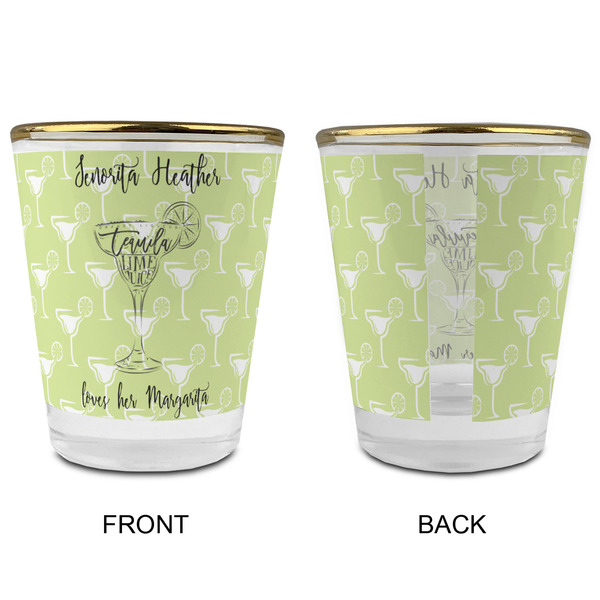 Margarita Lover Glass Shot Glass - with gold rim - APPROVAL