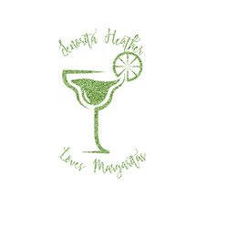 Margarita Lover Glitter Iron On Transfer - Up to 20"x12" (Personalized)