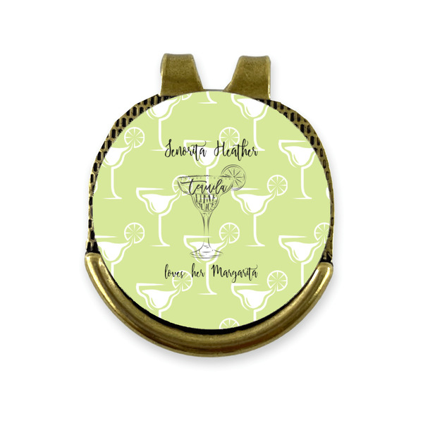 Custom Margarita Lover Golf Ball Marker - Hat Clip - Gold