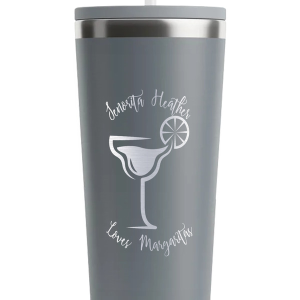 Margarita Lover Grey RTIC Everyday Tumbler - 28 oz. - Close Up