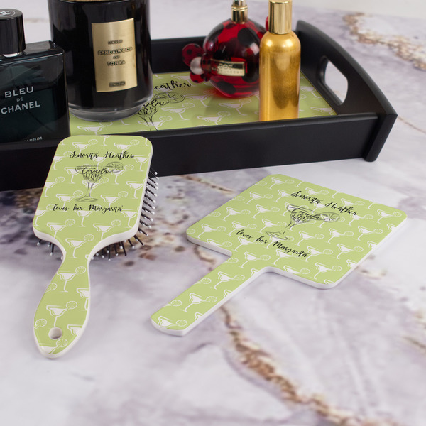 Margarita Lover Hair Brush and Hand Mirror - Bathroom Scene
