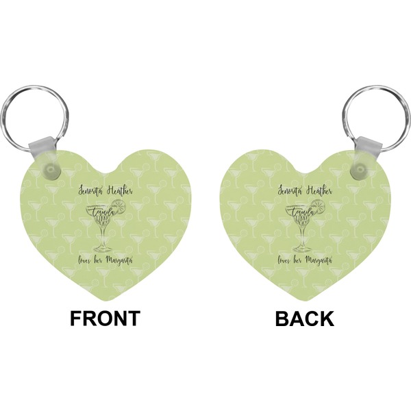 Margarita Lover Heart Keychain (Front + Back)