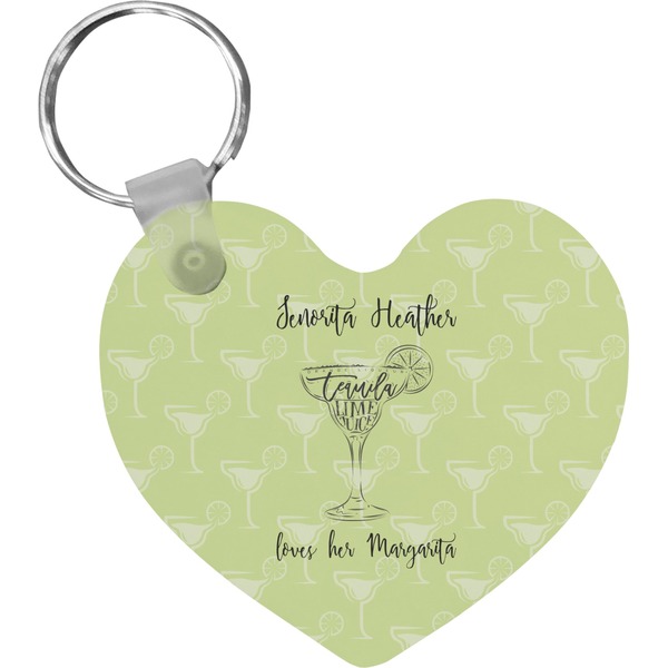 Custom Margarita Lover Heart Plastic Keychain w/ Name or Text
