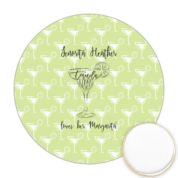 Custom Margarita Lover Printed Cookie Topper - Round (Personalized)