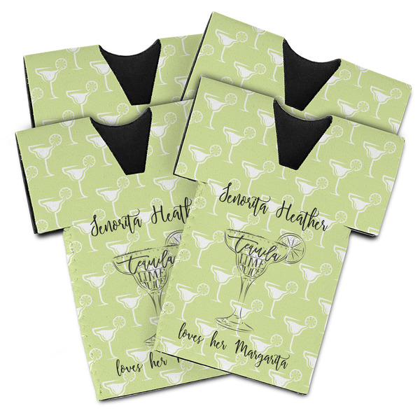 Custom Margarita Lover Jersey Bottle Cooler - Set of 4 (Personalized)