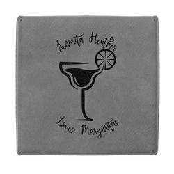 Margarita Lover Jewelry Gift Box - Engraved Leather Lid (Personalized)