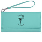 Margarita Lover Ladies Leatherette Wallet - Laser Engraved- Teal (Personalized)