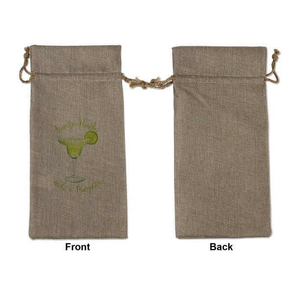 Margarita Lover Large Burlap Gift Bags - Front Approval