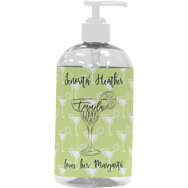 Custom Margarita Lover Plastic Soap / Lotion Dispenser (16 oz - Large - White) (Personalized)