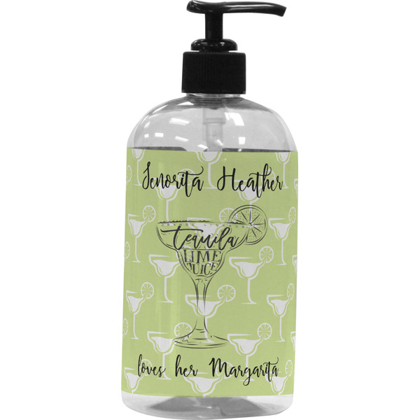 Custom Margarita Lover Plastic Soap / Lotion Dispenser (16 oz - Large - Black) (Personalized)