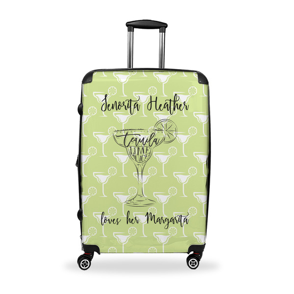 Custom Margarita Lover Suitcase - 28" Large - Checked w/ Name or Text