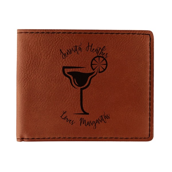 Custom Margarita Lover Leatherette Bifold Wallet (Personalized)