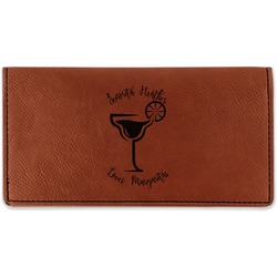 Margarita Lover Leatherette Checkbook Holder - Double Sided (Personalized)