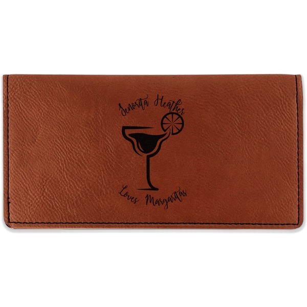 Custom Margarita Lover Leatherette Checkbook Holder (Personalized)