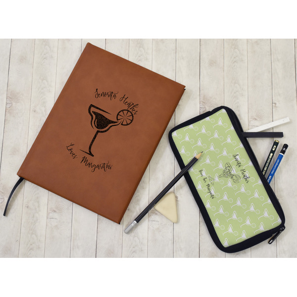 Margarita Lover Leather Sketchbook - Large - Double Sided - In Context