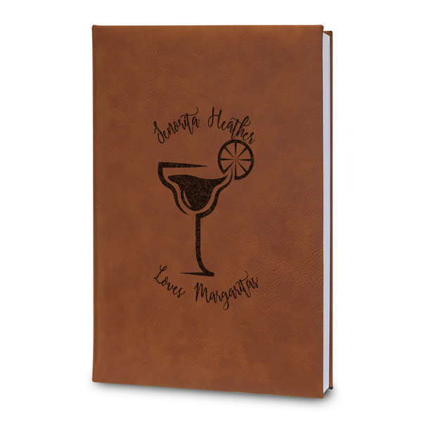 Custom Margarita Lover Leatherette Journal - Large - Double Sided (Personalized)