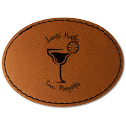 Margarita Lover Faux Leather Iron On Patch - Oval (Personalized)