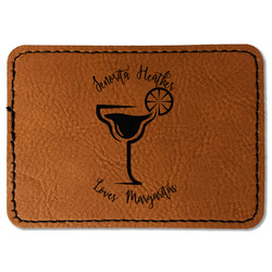 Margarita Lover Faux Leather Iron On Patch - Rectangle (Personalized)