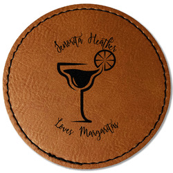 Margarita Lover Faux Leather Iron On Patch - Round (Personalized)