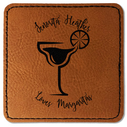 Margarita Lover Faux Leather Iron On Patch - Square (Personalized)