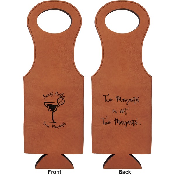 Margarita Lover Leatherette Wine Tote Double Sided - Front and Back
