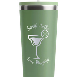 Margarita Lover RTIC Everyday Tumbler with Straw - 28oz - Light Green - Double-Sided (Personalized)