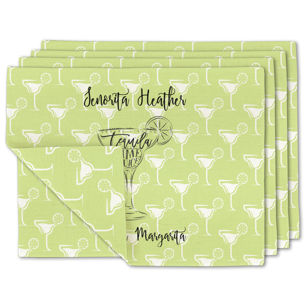 Custom Margarita Lover Double-Sided Linen Placemat - Set of 4 w/ Name or Text