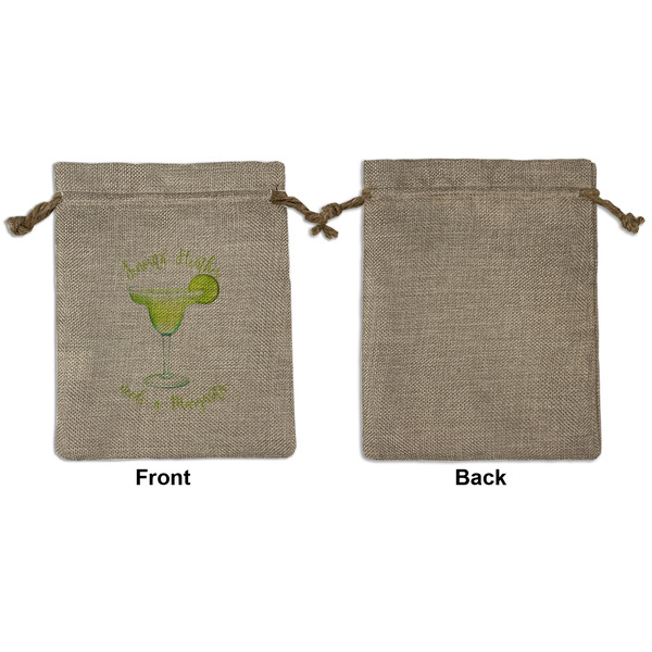 Margarita Lover Medium Burlap Gift Bag - Front Approval