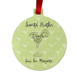 Margarita Lover Metal Ball Ornament - Double Sided w/ Name or Text