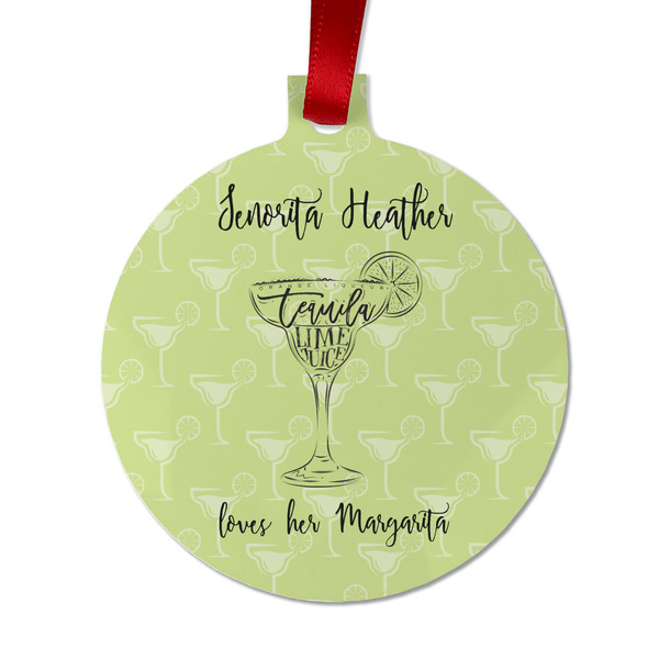 Custom Margarita Lover Metal Ball Ornament - Double Sided w/ Name or Text