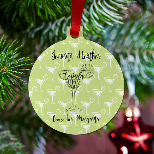 Margarita Lover Metal Ball Ornament - Lifestyle