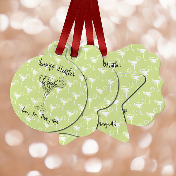 Custom Margarita Lover Metal Ornaments - Double Sided w/ Name or Text