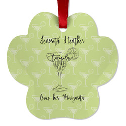 Margarita Lover Metal Paw Ornament - Double Sided w/ Name or Text