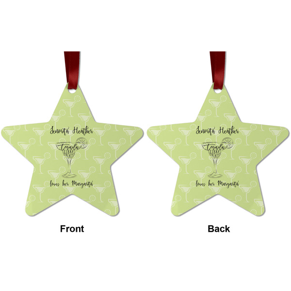 Margarita Lover Metal Star Ornament - Front and Back