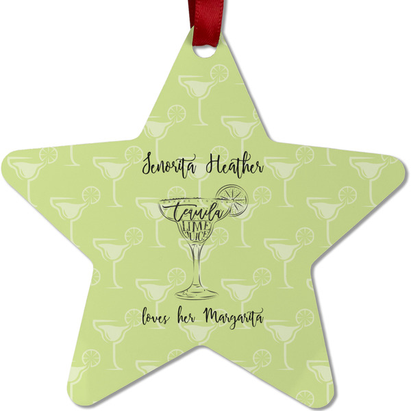 Custom Margarita Lover Metal Star Ornament - Double Sided w/ Name or Text
