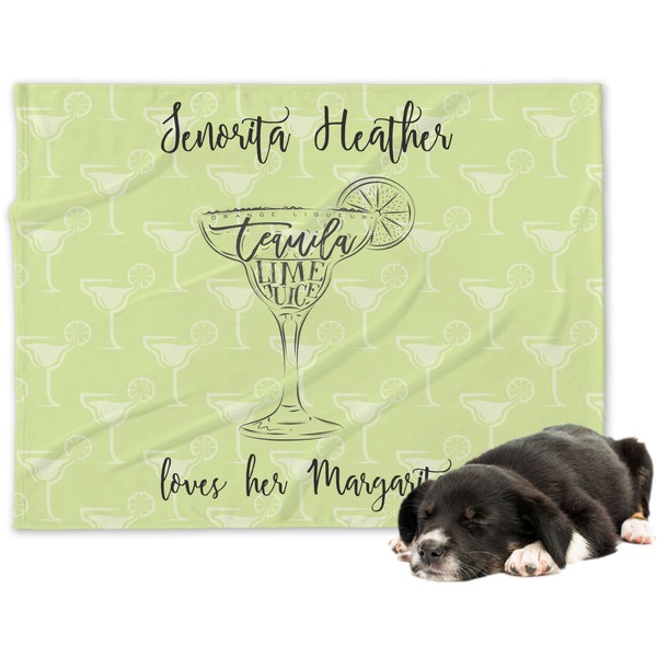 Custom Margarita Lover Dog Blanket - Large (Personalized)