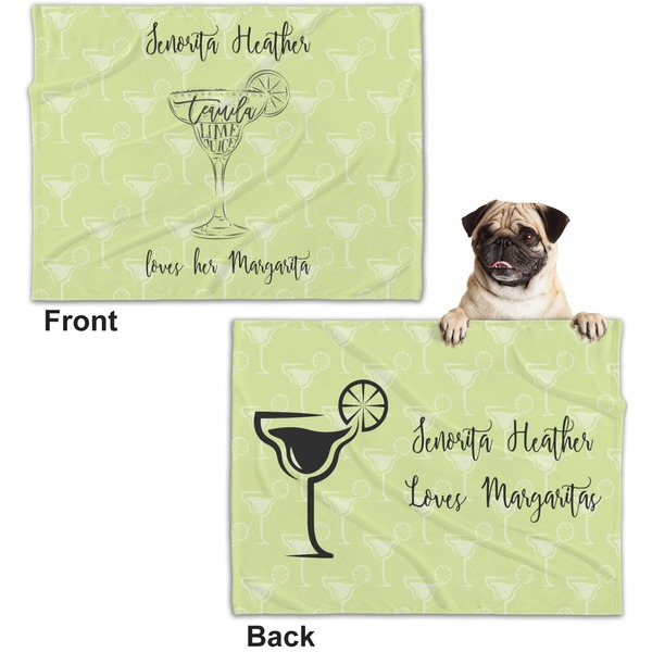 Margarita Lover Microfleece Dog Blanket - Regular - Front & Back