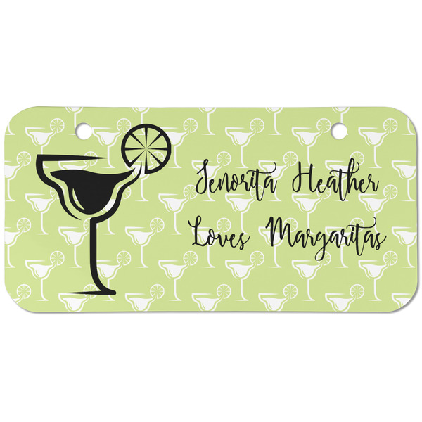 Custom Margarita Lover Mini/Bicycle License Plate (2 Holes) (Personalized)