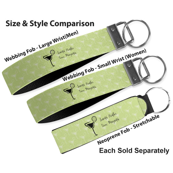 Margarita Lover Multiple Key Ring comparison sizes