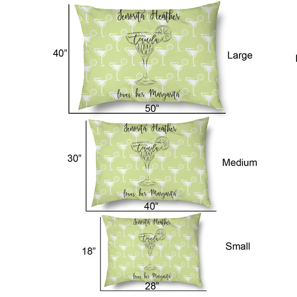 Margarita Lover Outdoor Dog Beds - SIZE CHART