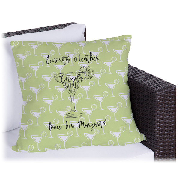 Custom Margarita Lover Outdoor Pillow - 18" (Personalized)