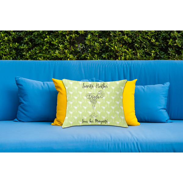 Margarita Lover Outdoor Throw Pillow  - LIFESTYLE (Rectangular - 20x14)