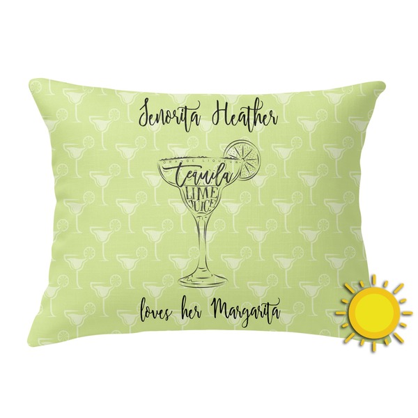 Custom Margarita Lover Outdoor Throw Pillow (Rectangular) (Personalized)