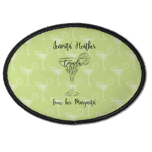 Custom Margarita Lover Iron On Oval Patch w/ Name or Text
