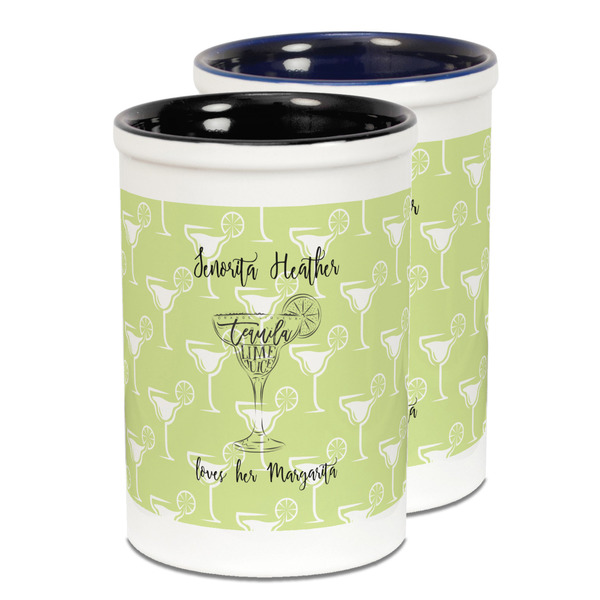 Custom Margarita Lover Ceramic Pencil Holder - Large