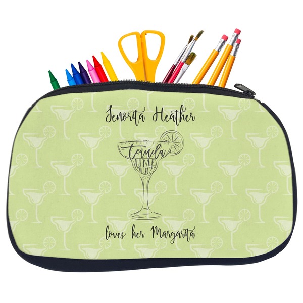 Custom Margarita Lover Neoprene Pencil Case - Medium w/ Name or Text