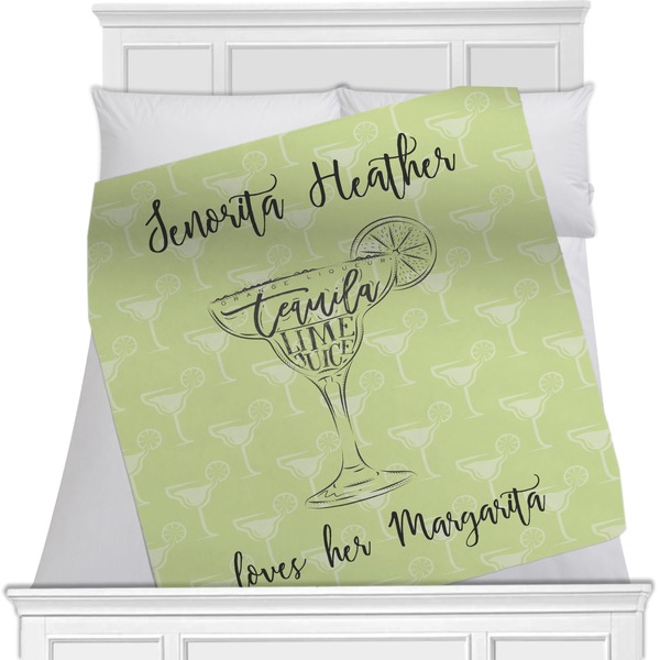 Custom Margarita Lover Minky Blanket - Toddler / Throw - 60"x50" - Double Sided (Personalized)