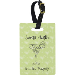 Margarita Lover Plastic Luggage Tag - Rectangular w/ Name or Text