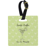 Margarita Lover Plastic Luggage Tag - Square w/ Name or Text